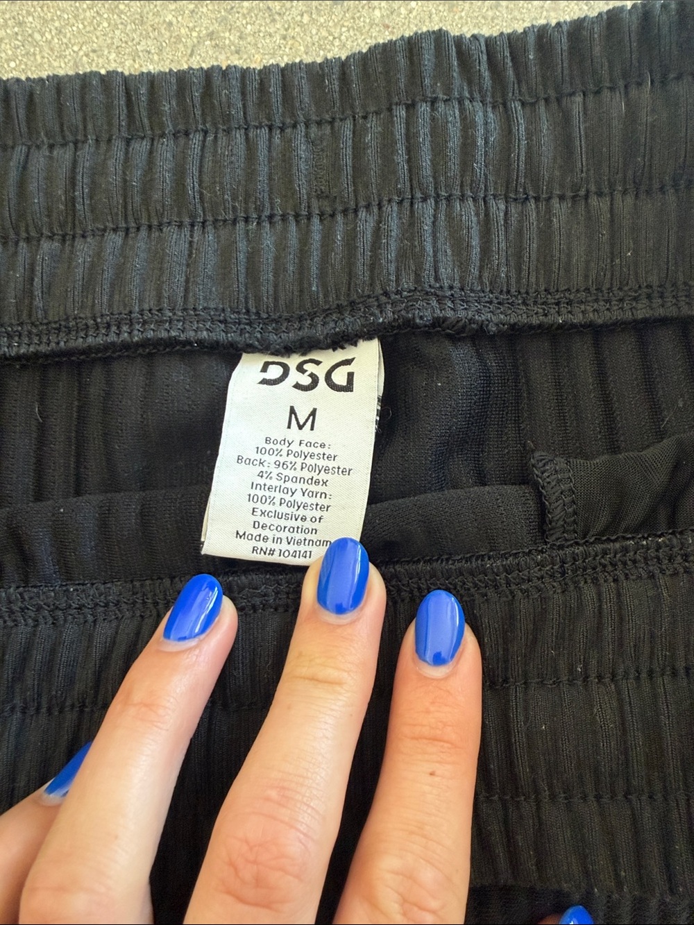 DSG Black Ribbed Drawstring Joggers - Picture 2 of 4